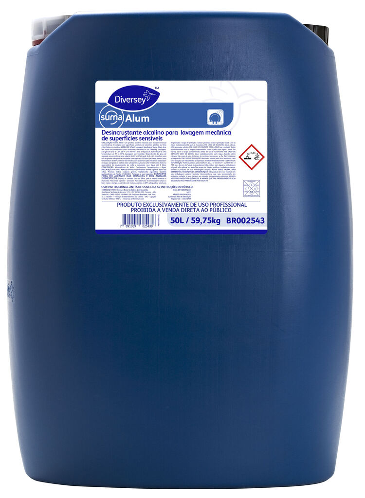 SUMA ALUM 50L - DESINCRUSTANTE ALCALINO PARA LAVAGEM MECÂNICA DE SUPERFÍCIES SENSÍVEIS
